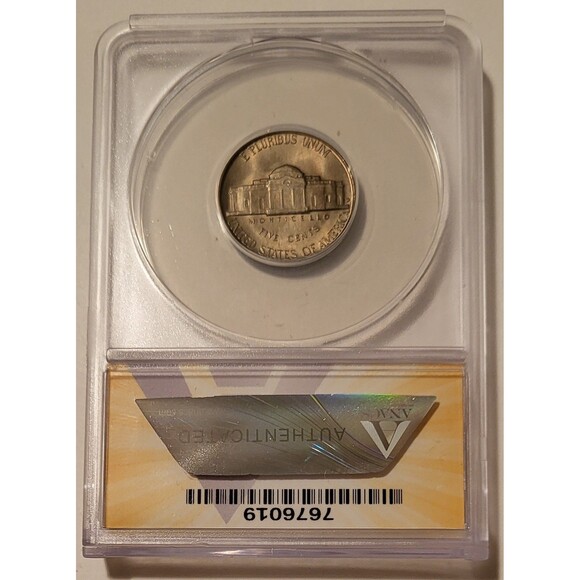 1950 D Jefferson Nickel MS64 5 Steps ANACS Toned - Picture 2 of 4